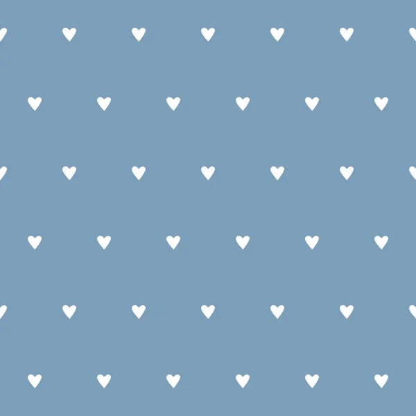 Cute Heart Seamless Pattern Blue Background Valentines Day — стоковый вектор