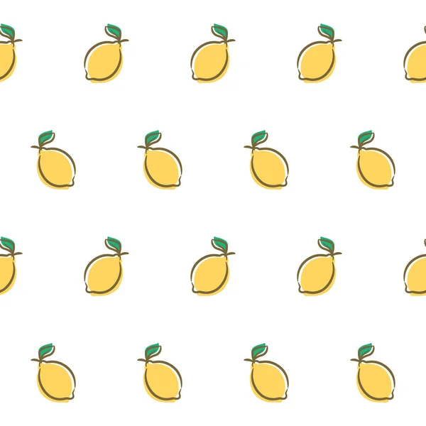 Tropisches Nahtloses Muster Mit Gelben Zitronen Früchtekorb — Stockvektor