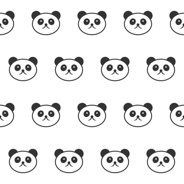 Cute Panda Seamless Pattern Background Vector Illustration Cute Pattern Background — Vetor de Stock