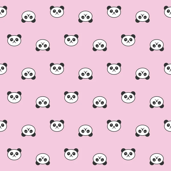 Cute Panda Seamless Pattern Background Vector Illustration Cute Pattern Background — Vetor de Stock