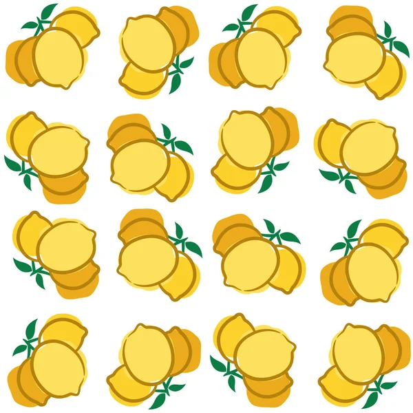 Modèle Tropical Sans Couture Avec Des Citrons Jaunes Fruit Fond — Image vectorielle