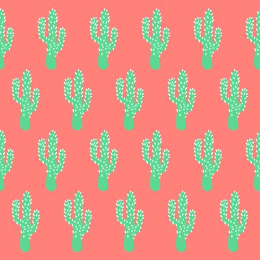 Cute cactus seamless vector pattern background, Vector cactus seamless pattern