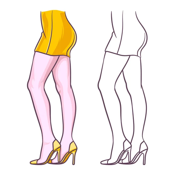 Perfect Beautiful Female Legs Woman Legs Vector Illustration — Stockvector