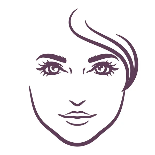 Woman Face Logo Design Template Beauty Women Face — Stock Vector