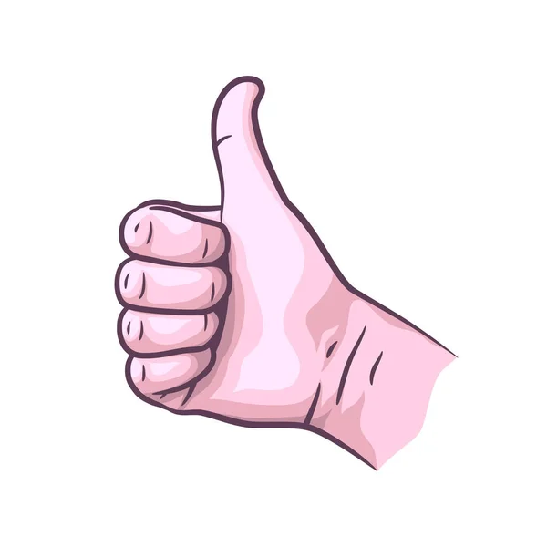 Thumb Hand Gesture Vector Illustration Hands Showing Thumb — Vetor de Stock