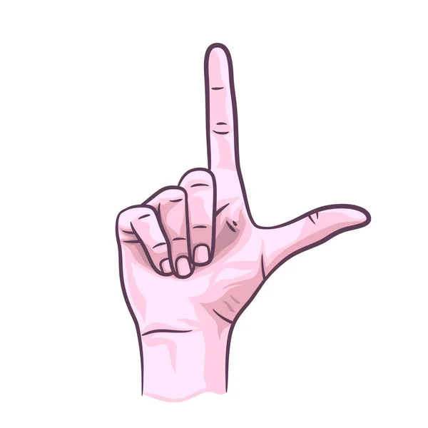 Loser Sign Hand Gesture Vector Illustration Hands Showing Loser Sign — Stockvektor