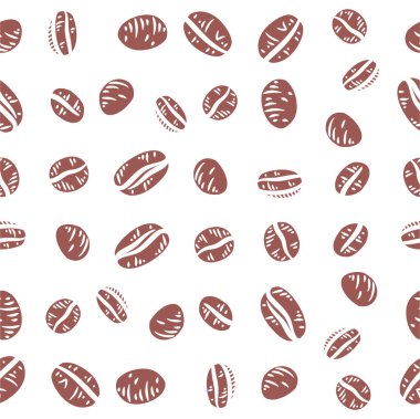 Coffee beans seamless pattern background. Coffee beans pattern background