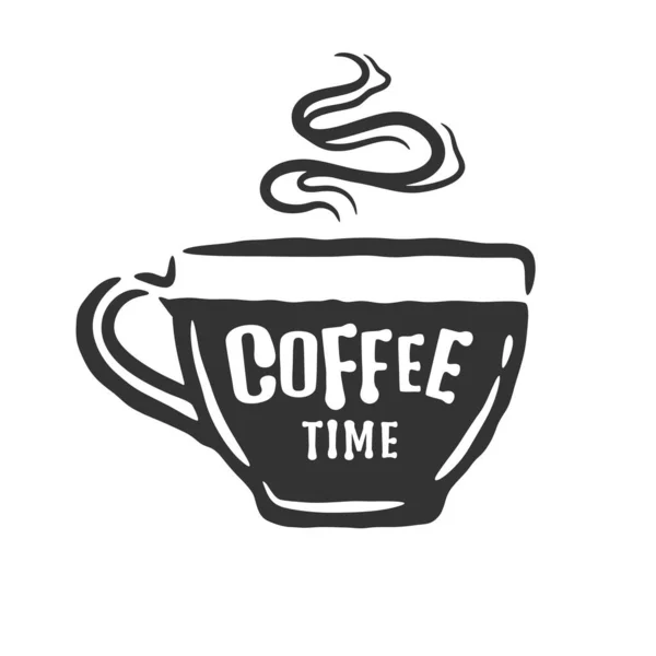 Hand Drawn Coffee Quote Coffee Coffee Time — Stockvektor