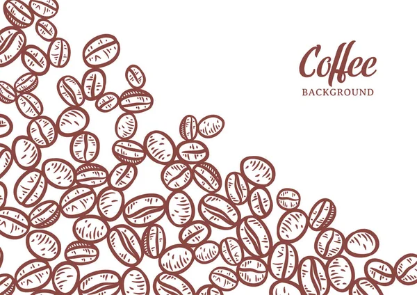 Hand Drawn Background Coffee Beans Vector Coffee Background Design — Stock Vector