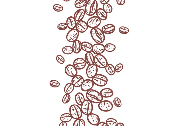 Hand Drawn Background Coffee Beans Vector Coffee Background Design — Stockvektor