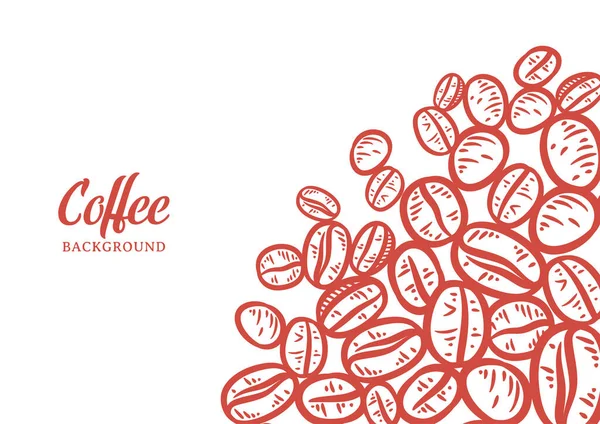 Fond Dessiné Main Avec Des Grains Café Motif Fond Café — Image vectorielle