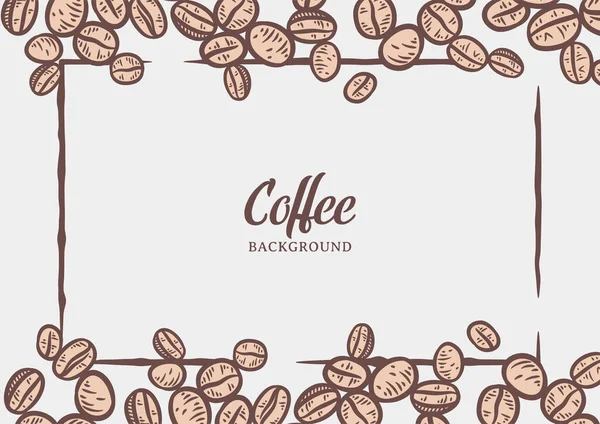 Hand Drawn Background Coffee Beans Vector Coffee Background Design — Stock Vector