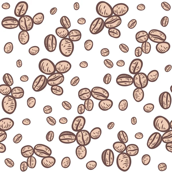 Coffee Beans Seamless Pattern Background Coffee Beans Pattern Background - Stok Vektor