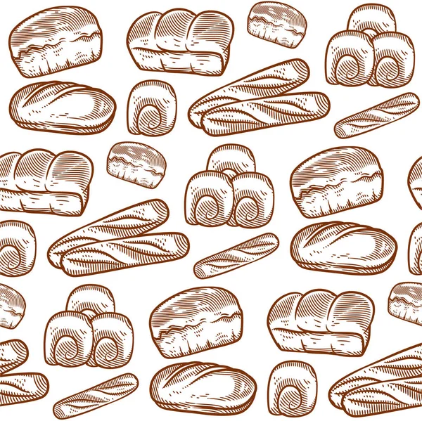 Bread Bakery Seamless Pattern Seamless Bread Pattern — Wektor stockowy