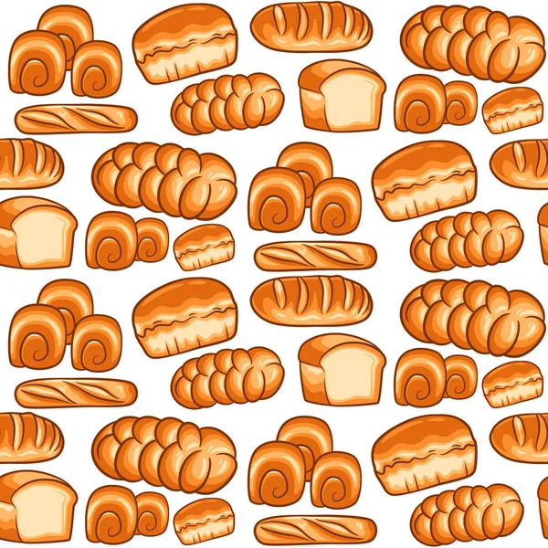 Pan Panadería Patrón Sin Costura Patrón Pan Sin Costura — Vector de stock