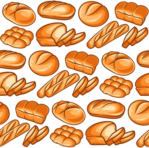 面包和面包店无缝图案 无缝面包图案 — 图库矢量图片