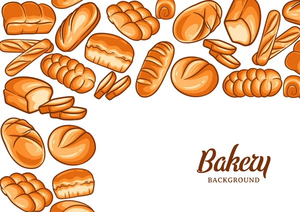 Fondo Panadería Con Ilustración Colorida Vector Pan Menú Panadería Panadería — Vector de stock