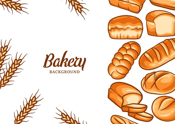 Bakery Background Colorful Bread Vector Illustration Bakery Bakehouse Menu — Wektor stockowy