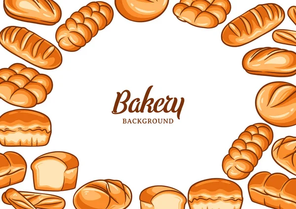 Bakery Background Colorful Bread Vector Illustration Bakery Bakehouse Menu — Wektor stockowy
