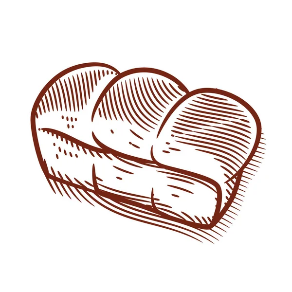 Hand Drawn Bread Bakery Vector Illustration Line Art Black White — Image vectorielle
