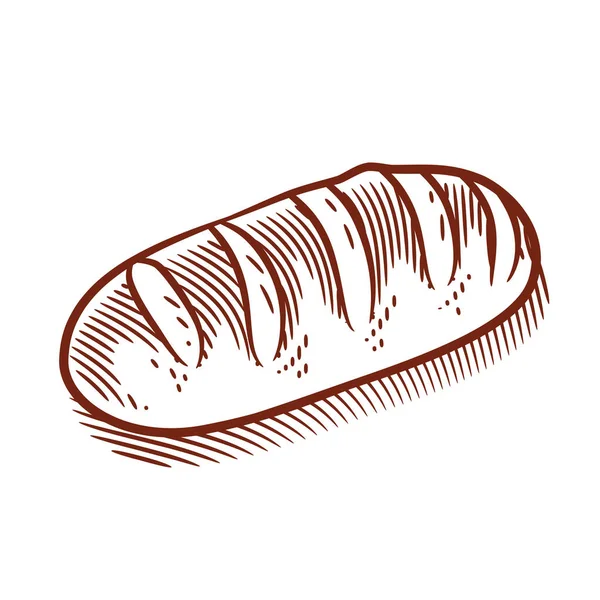 Рука Намальована Хліб Пекарня Векторні Ілюстрації Лінія Мистецтва Чорно Білий — стоковий вектор