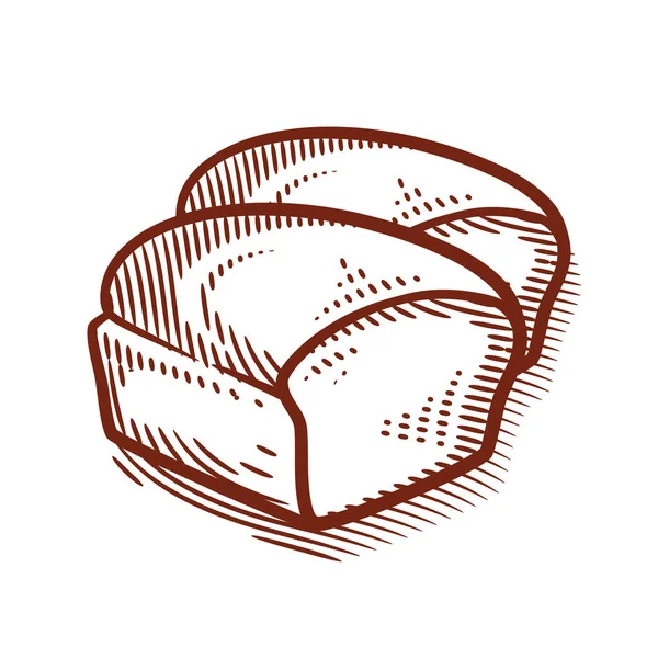 Hand Drawn Bread Bakery Vector Illustration Line Art Black White — Stockový vektor