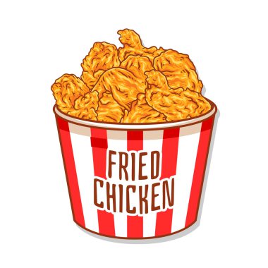 Crispy fried chicken vector illustration. Fried chicken illustration vector. Fast food