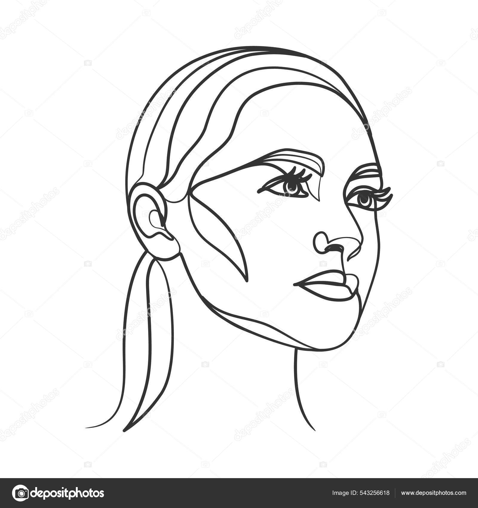 Desenho da face da mulher