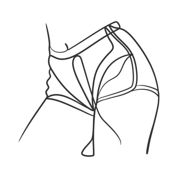 Kvinnlig Kropp Kontinuerlig Linje Konst Ritning Kvinnans Kroppslinje Konst Rad — Stock vektor