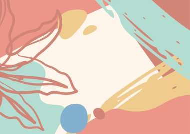 Soyut şekil arkaplan pastel rengi. Asgari soyut organik şekiller vektör arkaplanı