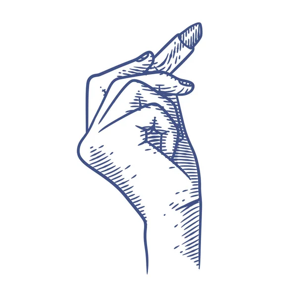 Kvinnliga Hand Hålla Läppstift Linje Konst Vektor Illustration Eleganta Kvinnors — Stock vektor