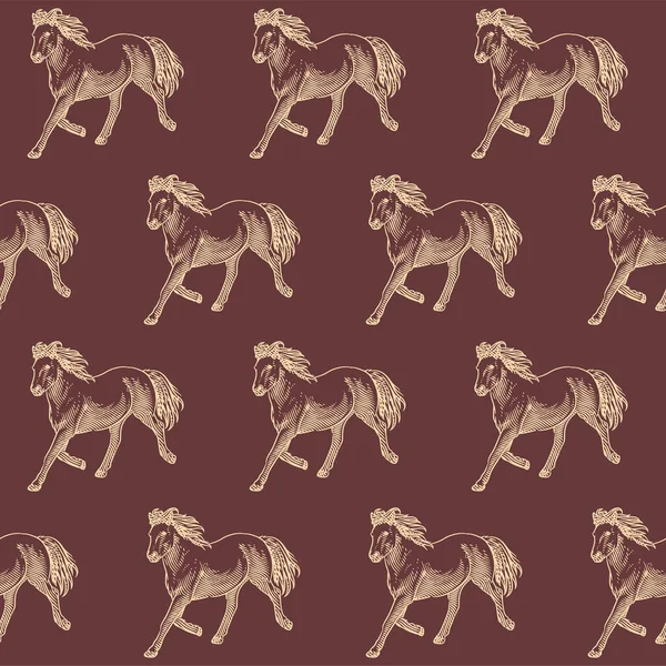 Животные Лошади Бесшовный Рисунок Текстуры Бесшовный Рисунок Лошади — стоковый вектор