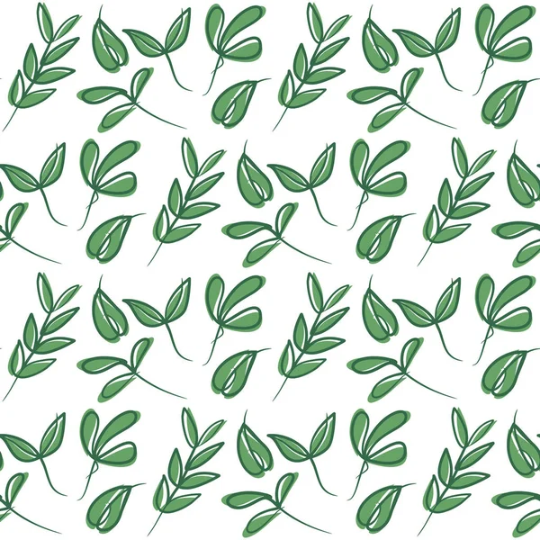 Botanische Bloemblaadjes Naadloos Patroon Zomer Lente Print Bloemenpatroon Groene Bladeren — Stockvector