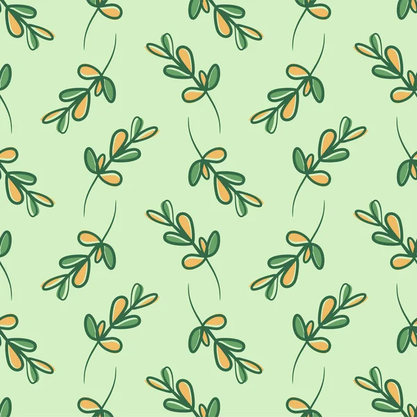 Φυτικά Φύλλα Βοτάνων Χωρίς Ραφή Μοτίβο Θερινό Και Ανοιξιάτικο Floral — Διανυσματικό Αρχείο