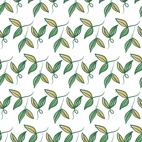 Feuilles Florales Botaniques Motif Sans Couture Tirage Été Printemps Motif — Image vectorielle