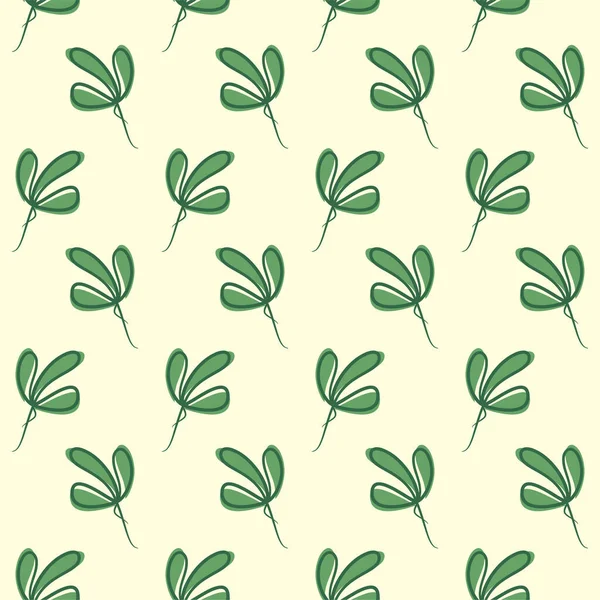 Ботанічне Квіткове Листя Безшовного Візерунка Літо Весна Квітковий Візерунок Зелене — стоковий вектор