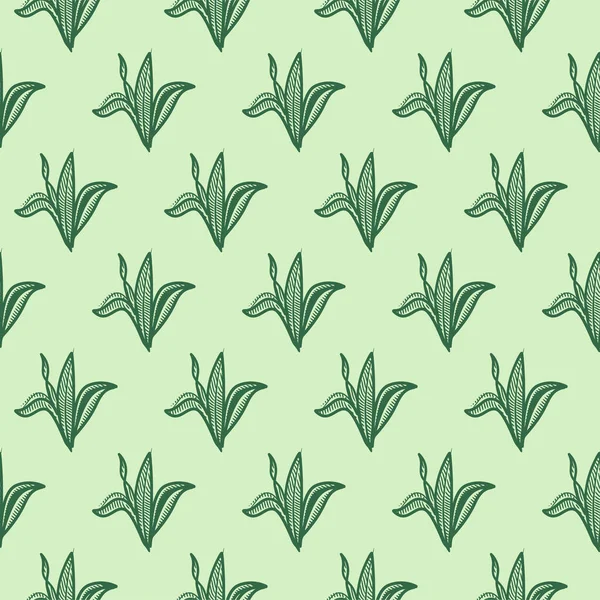 식물성 솔기없는 무늬를 남긴다 프린트 꽃무늬 — 스톡 벡터
