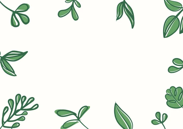 Botaniska Gröna Blommiga Blad Bakgrund Med Kopieringsutrymme För Text Botaniska — Stock vektor
