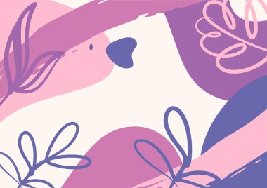 Soyut minimalist estetik çiçek arkaplanı. Modern tropikal arka plan. Orman bitkileri doğa