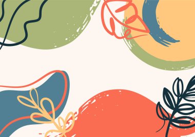 Soyut minimalist estetik çiçek arkaplanı. Modern tropikal arka plan. Orman bitkileri doğa