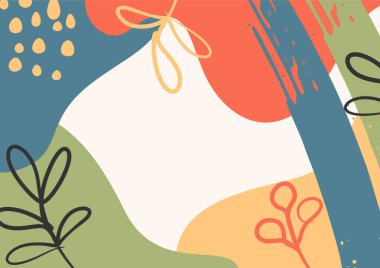 Soyut minimalist estetik çiçek arkaplanı. Modern tropikal arka plan. Orman bitkileri doğa