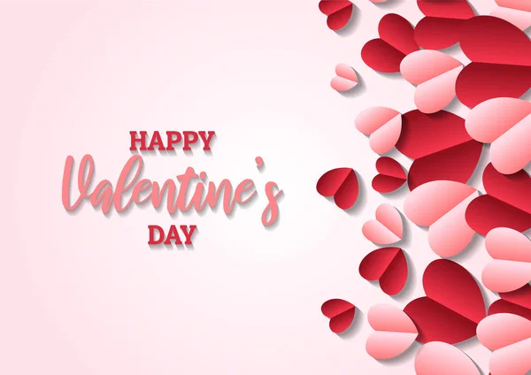 Happy Valentine Day Heart Frame Background Valentine Day Border Frame — Stock Vector