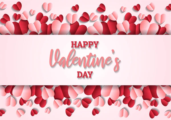 Happy Valentine Day Heart Frame Background Valentine Day Border Frame — Stock Vector