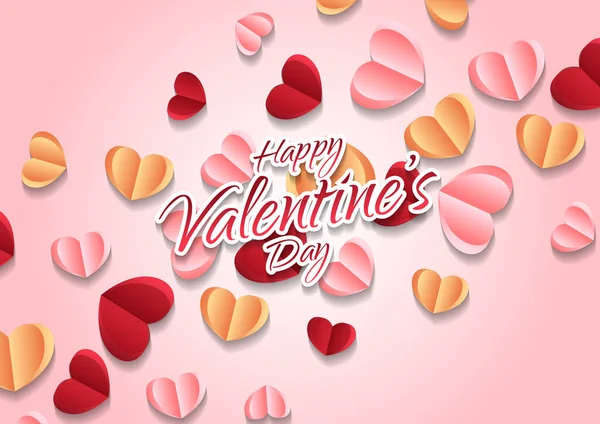 Happy Valentine Day Heart Frame Background Valentine Day Border Frame — Stock Vector