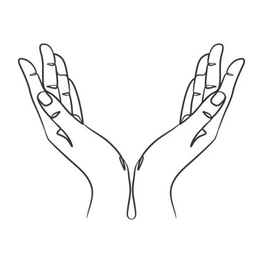 Sürekli dua eden el çizgileri. Dua ederken el ele tutuşun. Dua eden eller