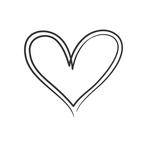 Aralıksız Çizilen Aşk Işareti Aşk Kalp Bir Çizgi Çizer Aşkın — Stok Vektör