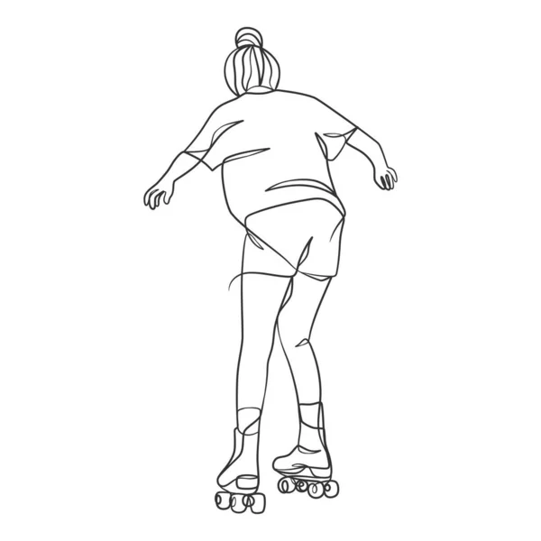 Desenho de linha contínuo de homem jogando skate jogador de jogo