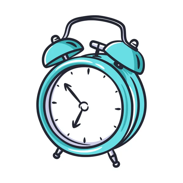 Clásico Timbre Alarma Reloj Ilustración Reloj Despertador Retro — Archivo Imágenes Vectoriales