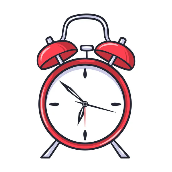 Clásico Timbre Alarma Reloj Ilustración Reloj Despertador Retro — Archivo Imágenes Vectoriales