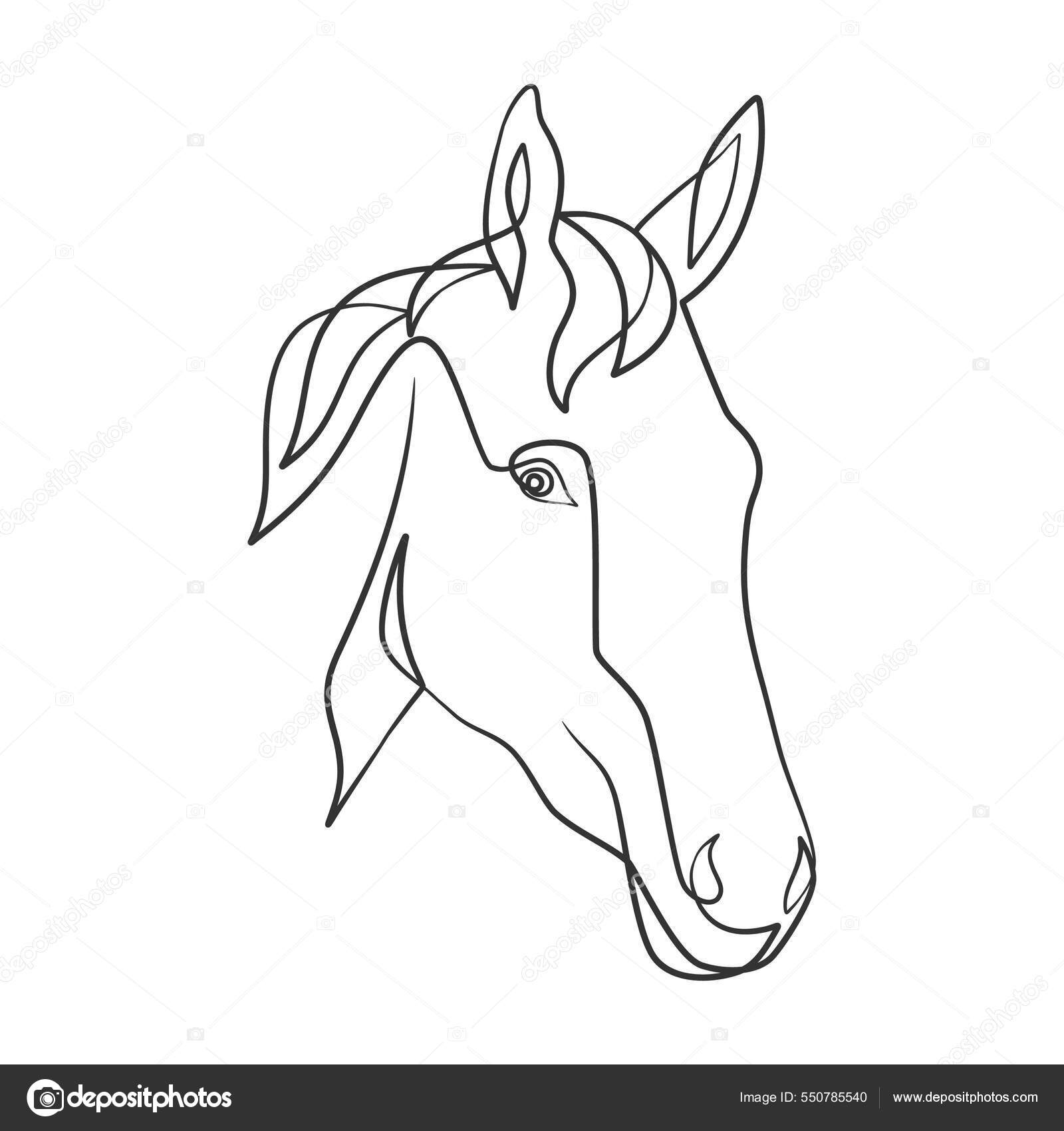 Cartão de desenho da cabeça de cavalo da arte do